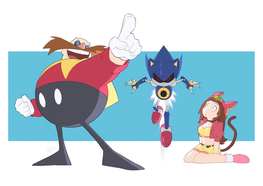 dr. eggman, metal sonic, sara, and hyper metal sonic (sonic and 1 more) drawn by rizwan_rafiq