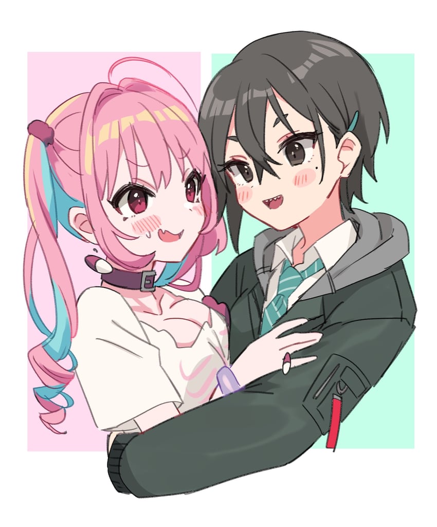 yumemi riamu and sunazuka akira (idolmaster and 1 more) drawn by sukoyaka_(100hituzi)