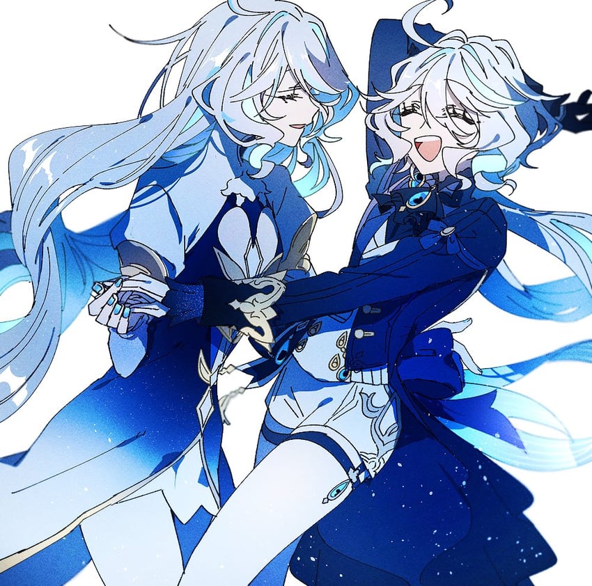 furina and focalors (genshin impact) drawn by fuchi_gn