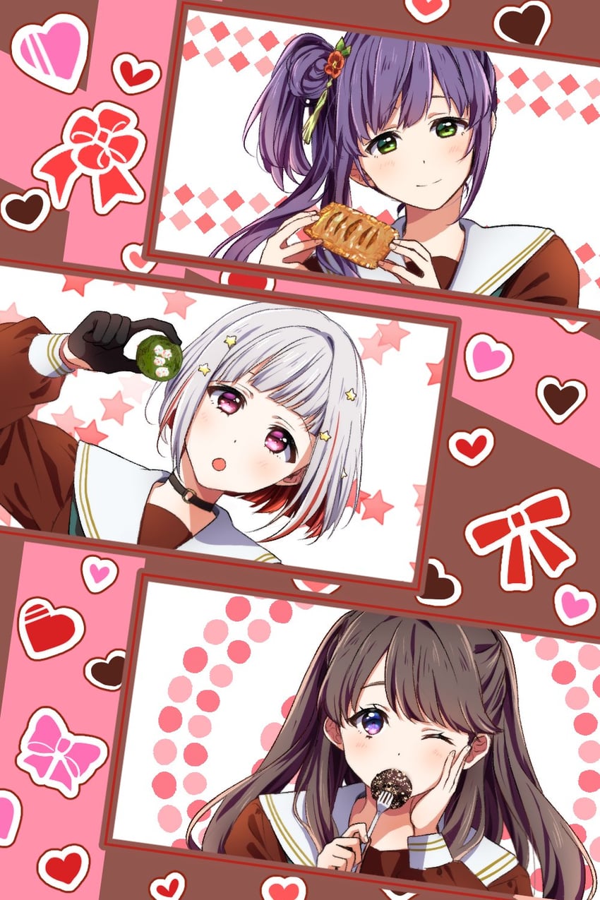 fujishima megumi, otomune kozue, and yugiri tsuzuri (love live! and 1 more) drawn by ooda_karashi