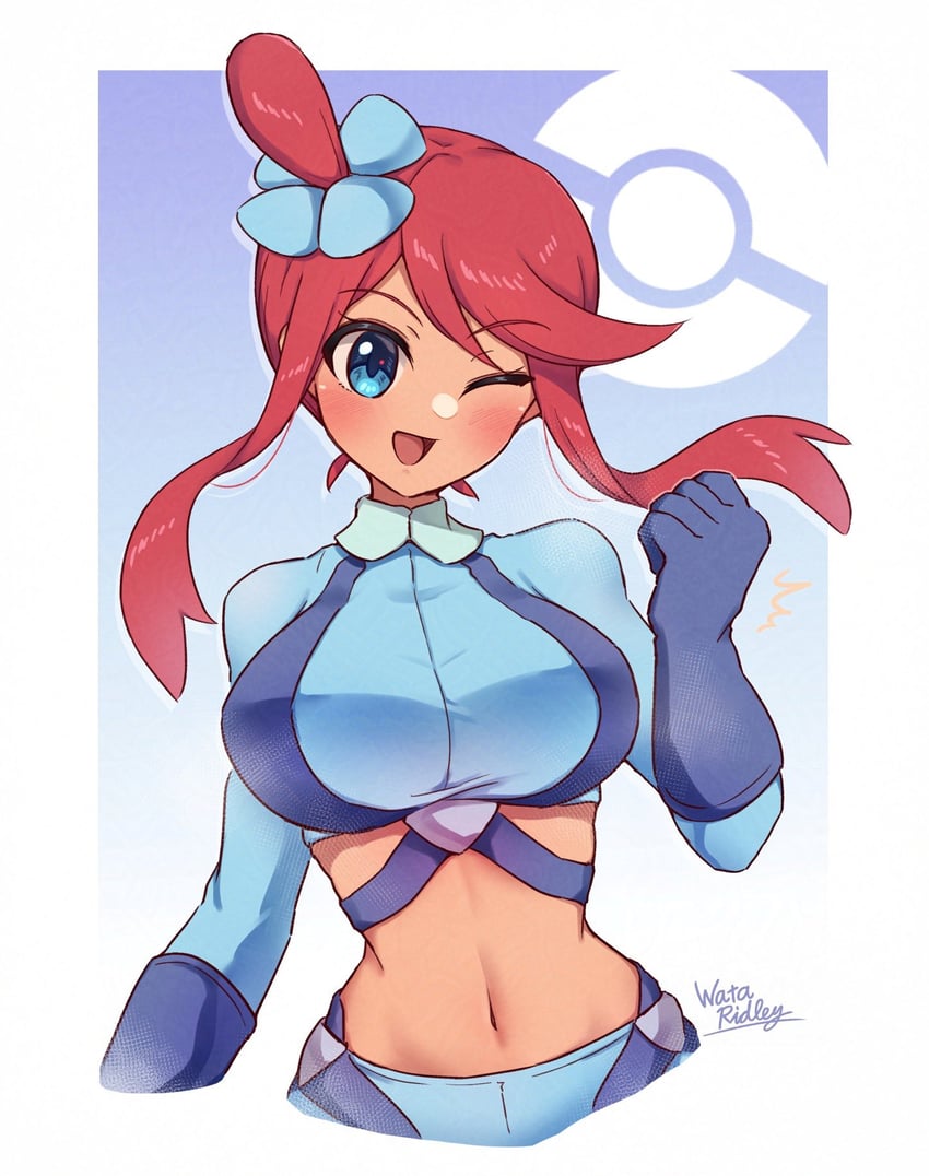 skyla (pokemon and 1 more) drawn by wakaba_(wata_ridley)