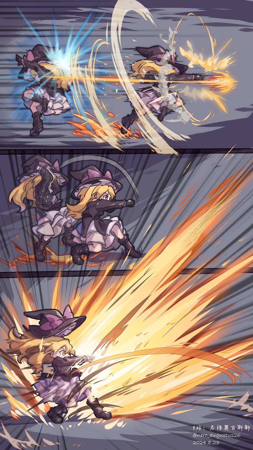 kirisame marisa and terry bogard (touhou and 4 more) drawn by nero_augustus