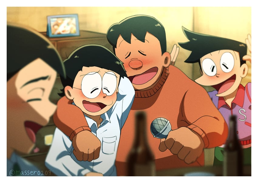 nobi nobita, gouda takeshi, honekawa suneo, and dekisugi hidetoshi (doraemon) drawn by masser0209