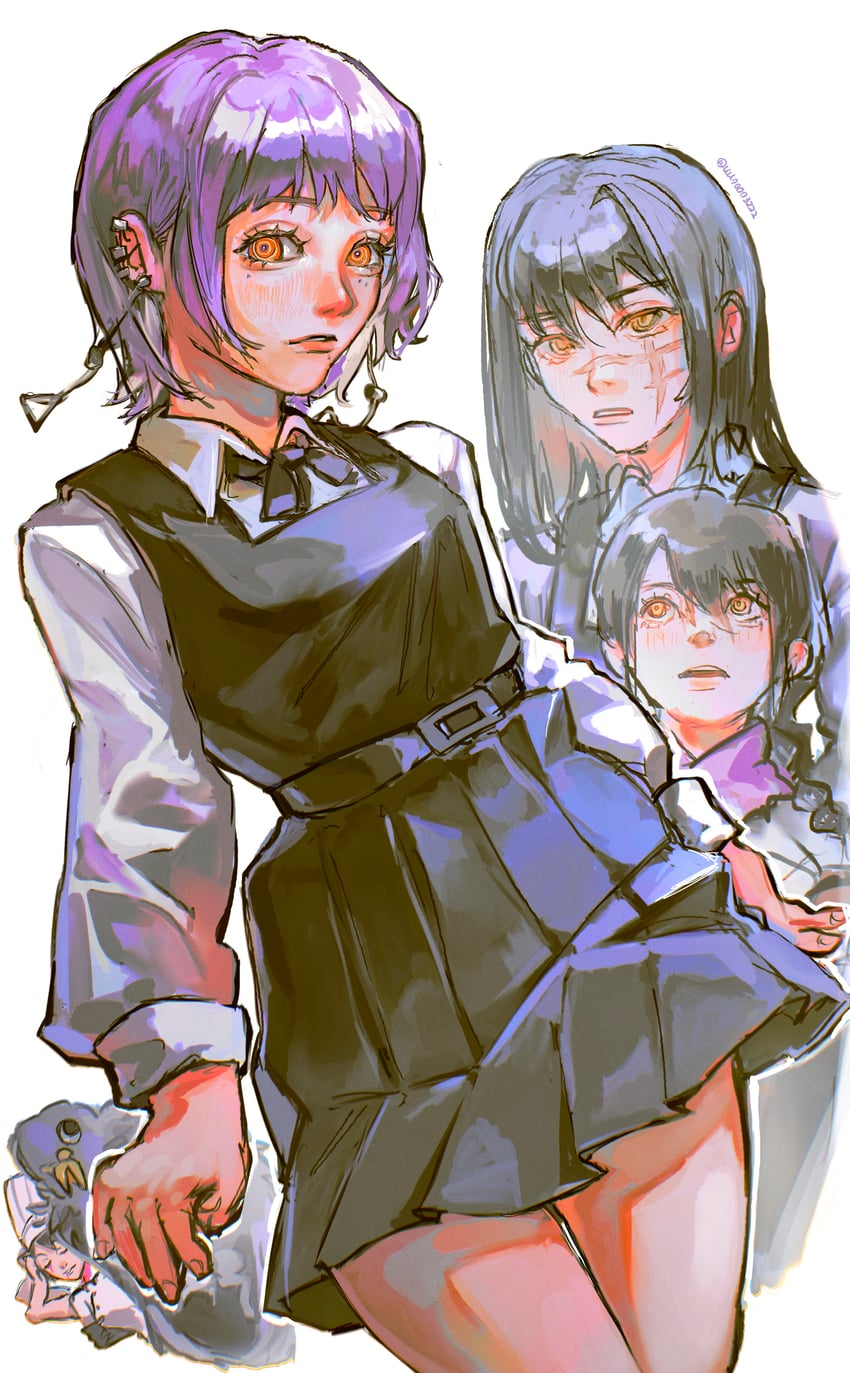 yoru, fami, nayuta, and falling devil (chainsaw man) drawn by uu0000322