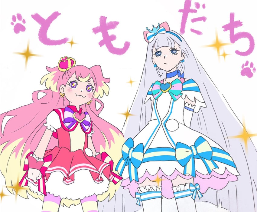 nekoyashiki yuki, inukai komugi, cure wonderful, and cure nyammy (precure and 1 more) drawn by chou_haijin_chiyo