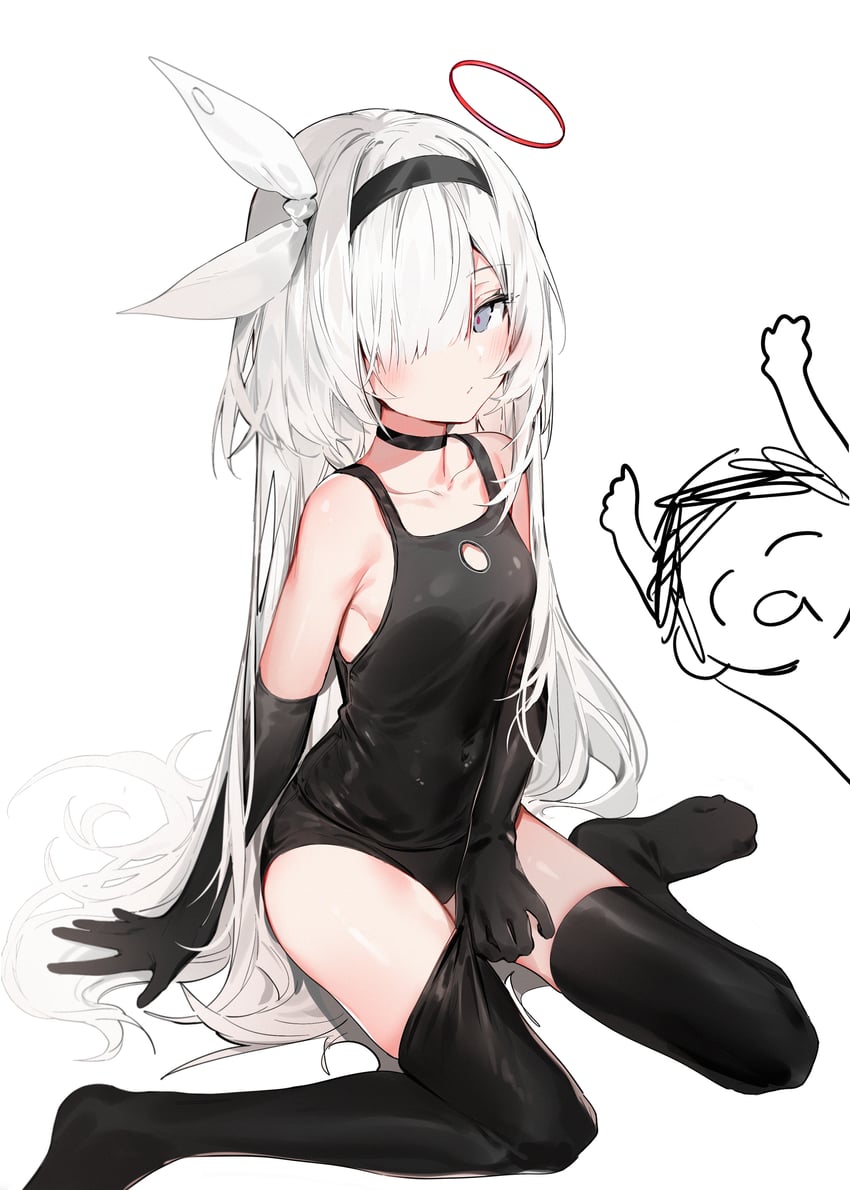 sensei, doodle sensei, and plana (blue archive) drawn by silver_(chenwen)