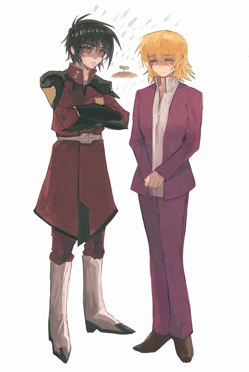 cagalli yula athha and shinn asuka (gundam and 2 more) drawn by she_(morianosu)