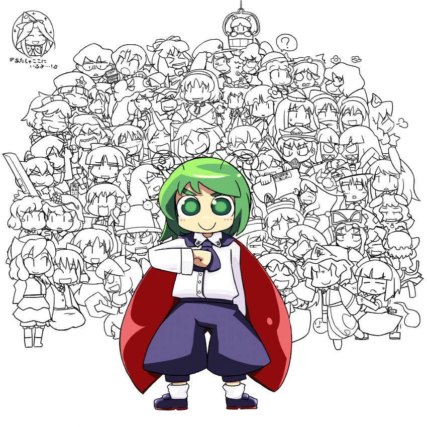 hakurei reimu, kirisame marisa, remilia scarlet, flandre scarlet, izayoi sakuya, and 49 more (touhou) drawn by ugif