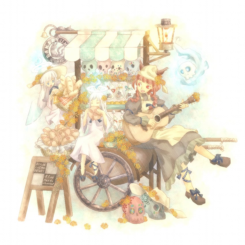 kaenbyou rin and zombie fairy (touhou) drawn by ikkaku