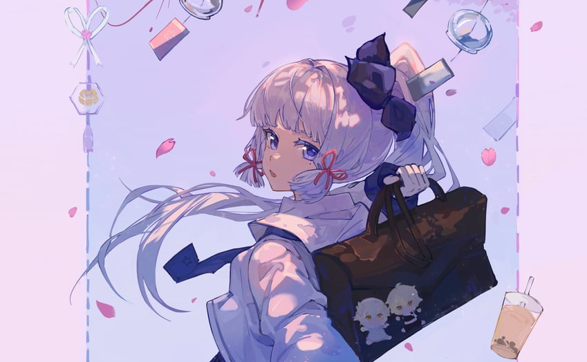 lumine, aether, and kamisato ayaka (genshin impact) drawn by umbra_zhuitaiyang