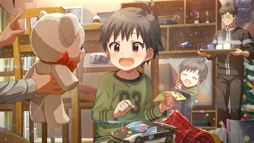 kikuchi makoto, kikuchi shinichi, and kikuchi makoto's mother (idolmaster and 2 more)