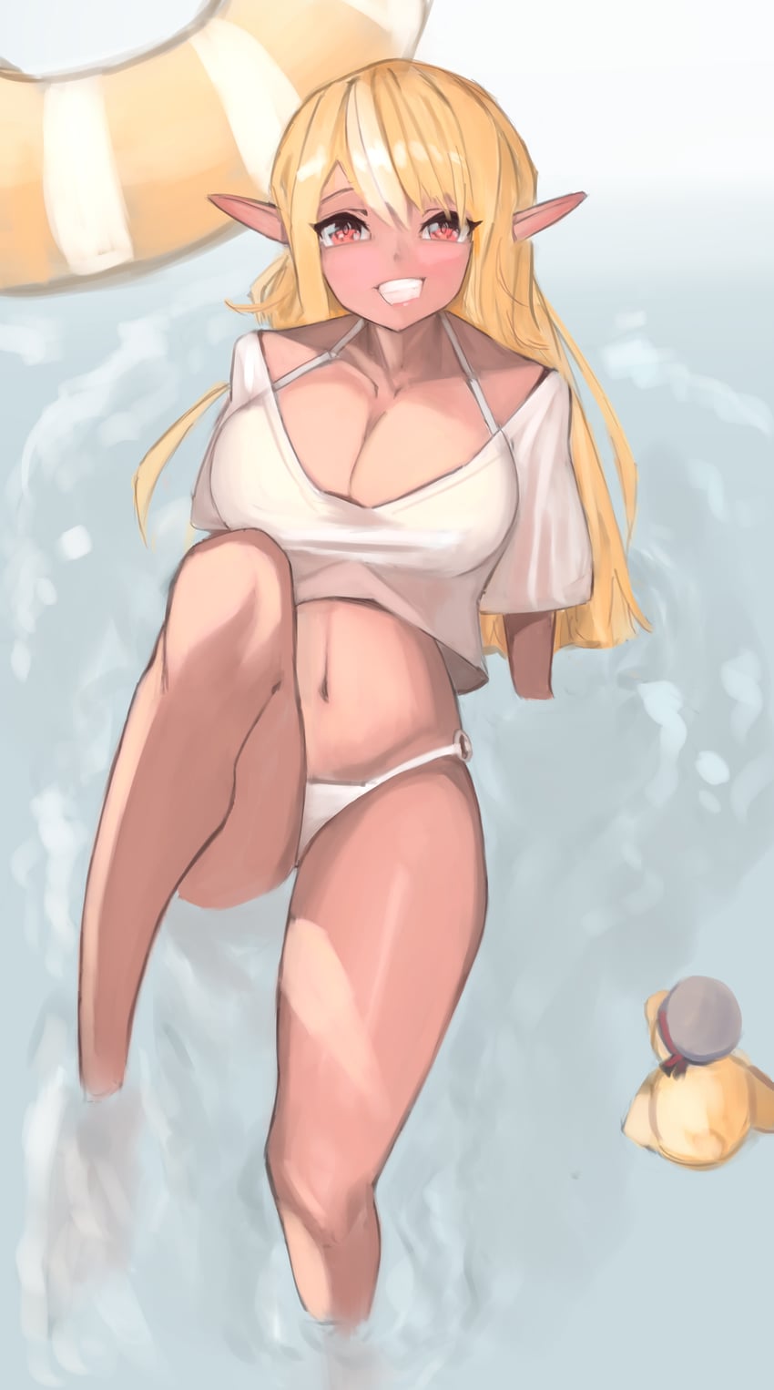 shiranui flare and subaru duck (hololive) drawn by relaxed_entity