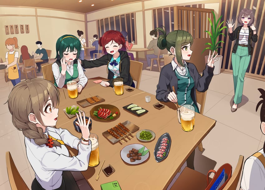 otonashi kotori, senkawa chihiro, nanakusa hazuki, neo asari, and aoba misaki (idolmaster and 4 more) drawn by kamille_(vcx68)