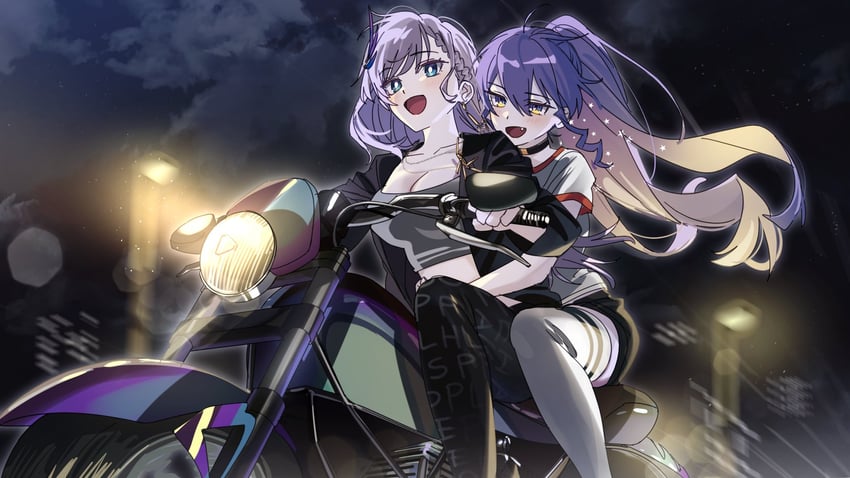 moona hoshinova and pavolia reine (hololive and 4 more) drawn by yomosaka