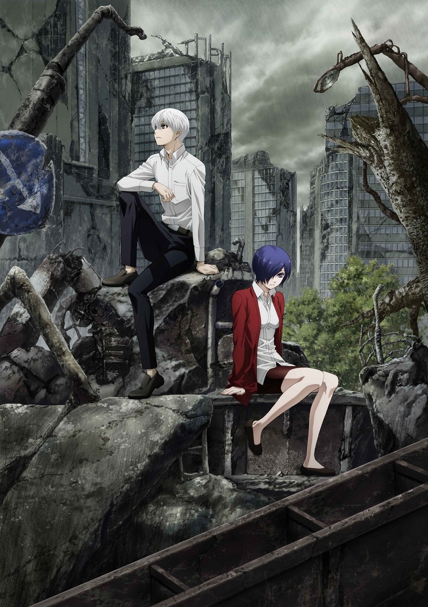 kaneki ken and kirishima touka (tokyo ghoul) drawn by nakajima_atsuko