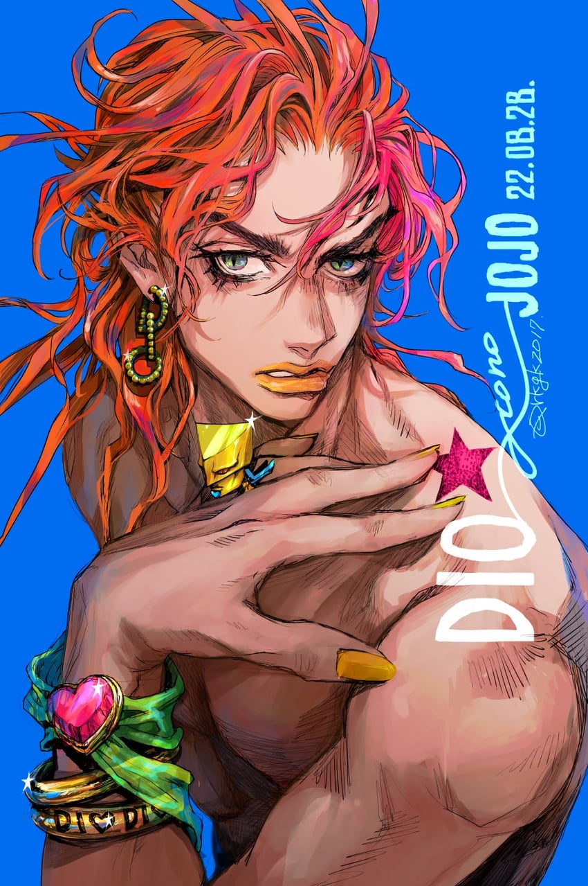 dio brando and the world (jojo no kimyou na bouken and 1 more) drawn by akono