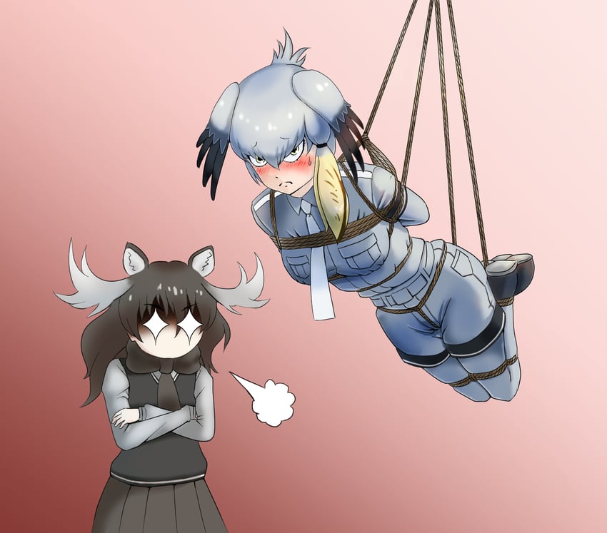 shoebill and moose (kemono friends) drawn by enosawa_gyouken