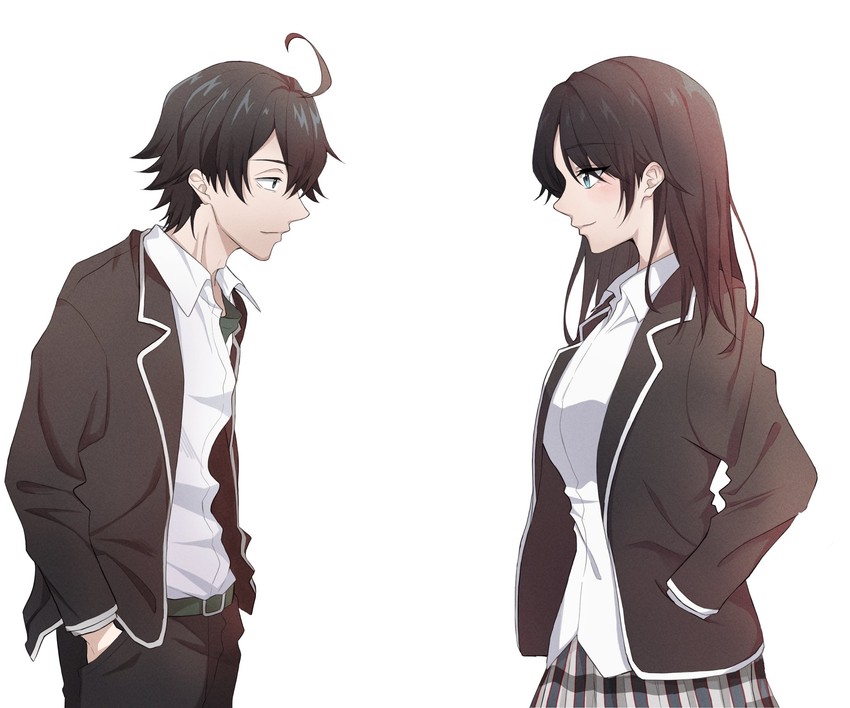 hikigaya hachiman and hiratsuka shizuka (yahari ore no seishun lovecome wa machigatteiru.) drawn by light_(lightpicture33)