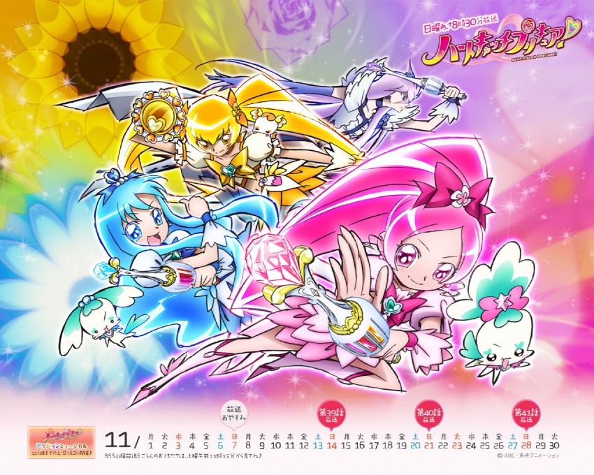 kurumi erika, hanasaki tsubomi, tsukikage yuri, myoudouin itsuki, cure marine, and 6 more (precure and 1 more) drawn by umakoshi_yoshihiko