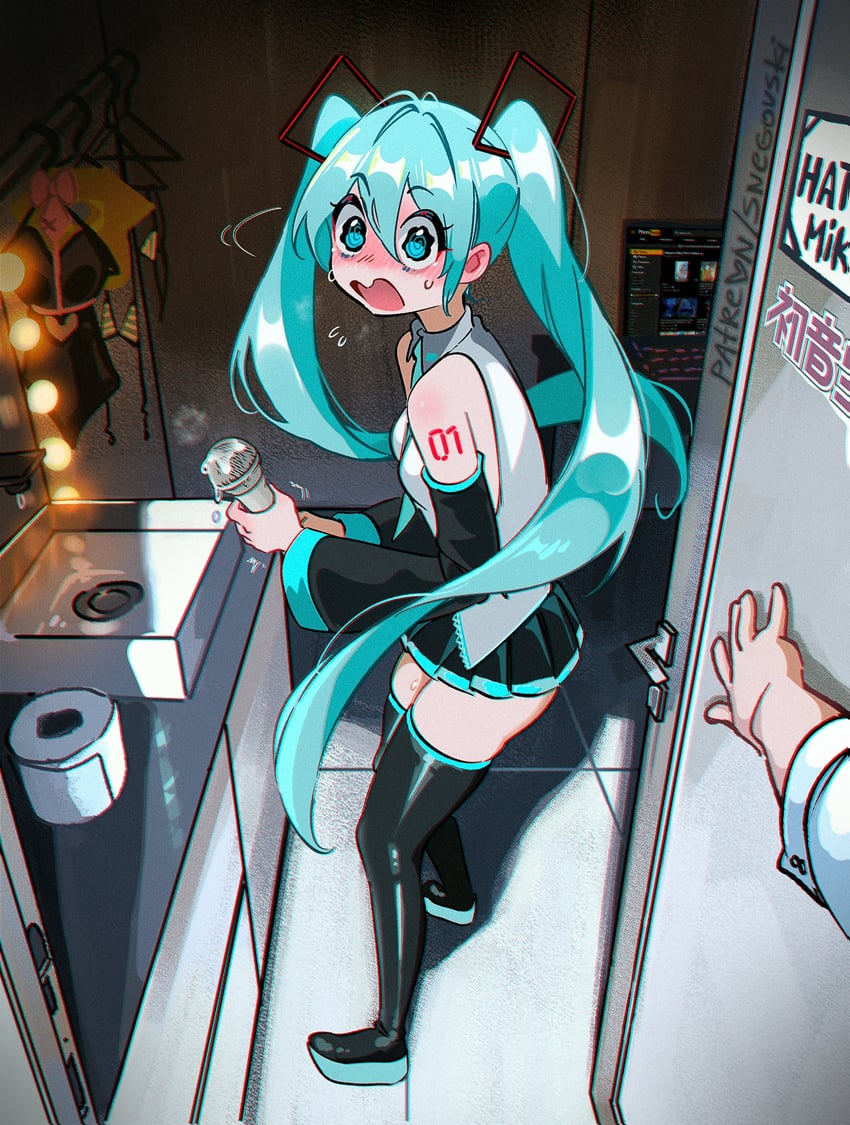 hatsune miku and brazilian miku (vocaloid and 2 more) drawn by snegovski