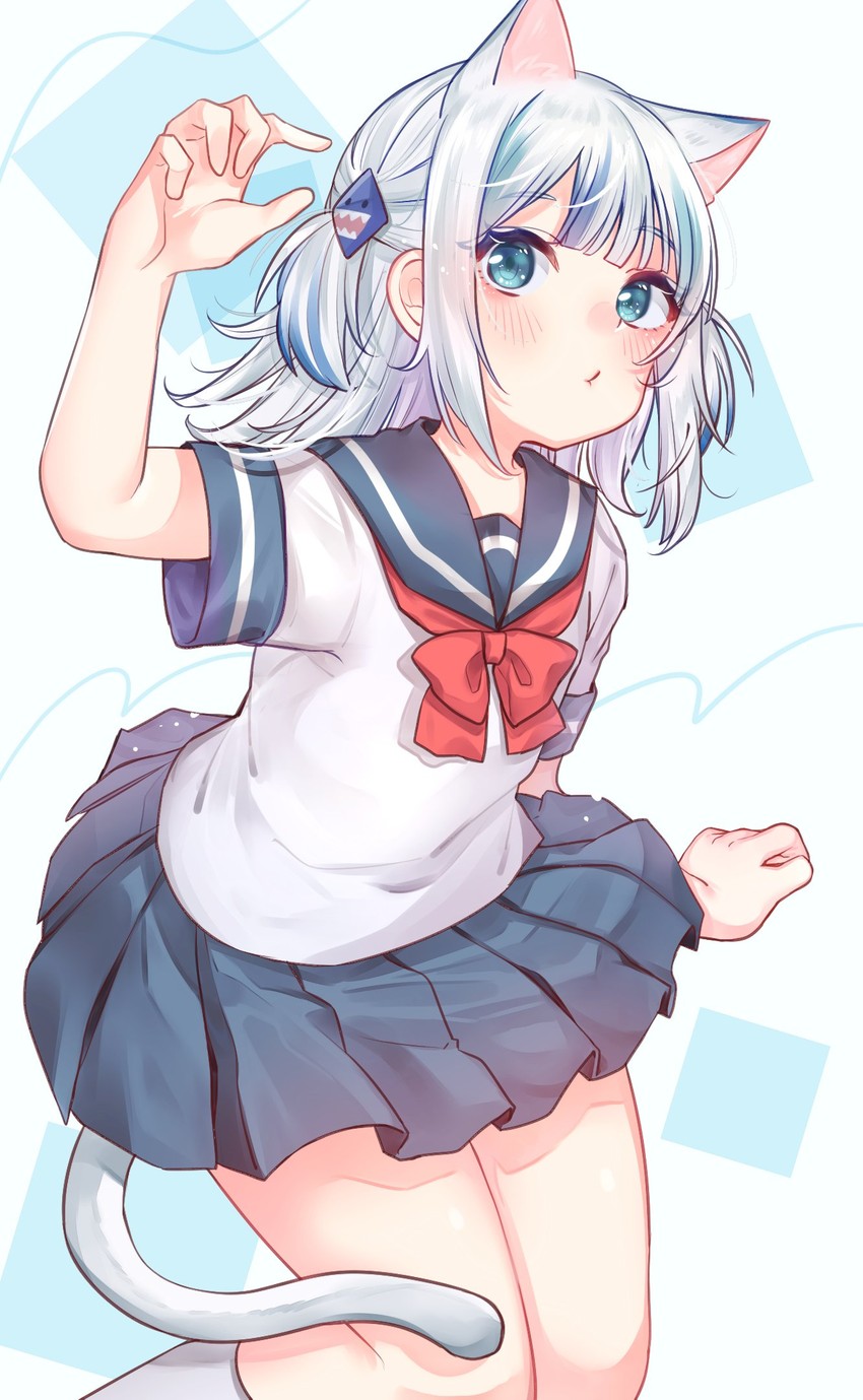 gawr gura (hololive and 1 more) drawn by myao_(jumca_my)