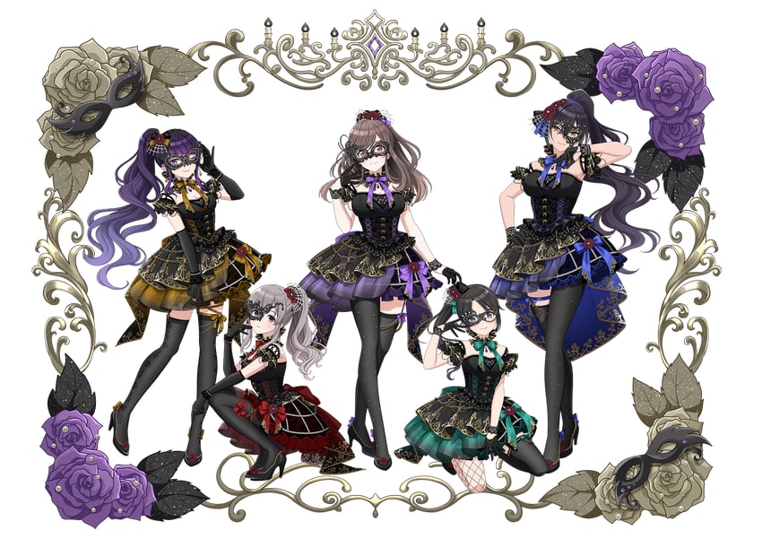 shirase sakuya, tsukioka kogane, tanaka mamimi, yukoku kiriko, and mitsumine yuika (idolmaster and 2 more)
