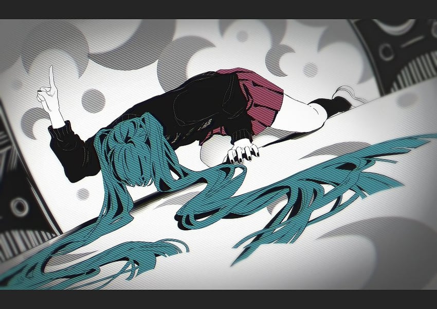 hatsune miku (vocaloid and 1 more) drawn by daenarys