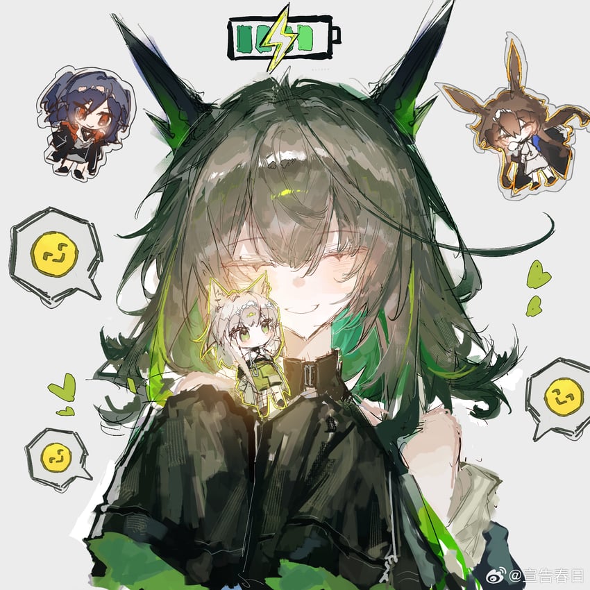 amiya, kal'tsit, mon3tr, and closure (arknights) drawn by xuangao_chunri