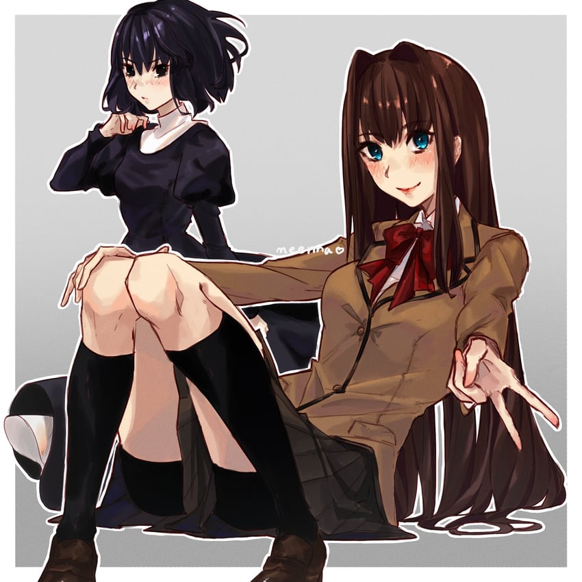 aozaki aoko and kuonji alice (mahou tsukai no yoru) drawn by neema_(oneemasan)