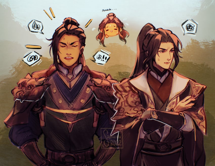 xie lian, mu qing, and feng xin (tianguan cifu) drawn by samairu