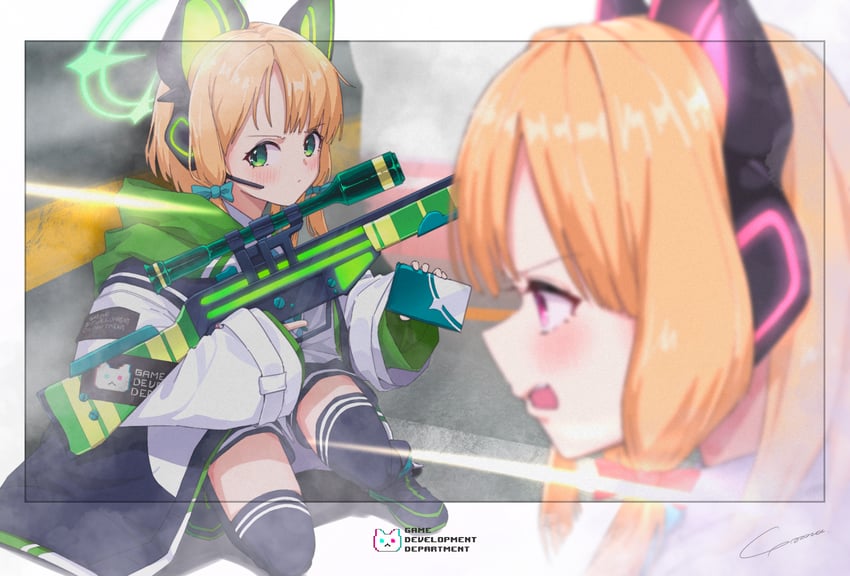 momoi and midori (blue archive) drawn by yo_na