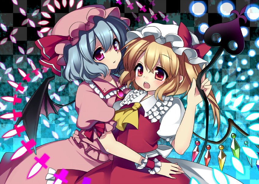 remilia scarlet and flandre scarlet (touhou) drawn by masaru.jp