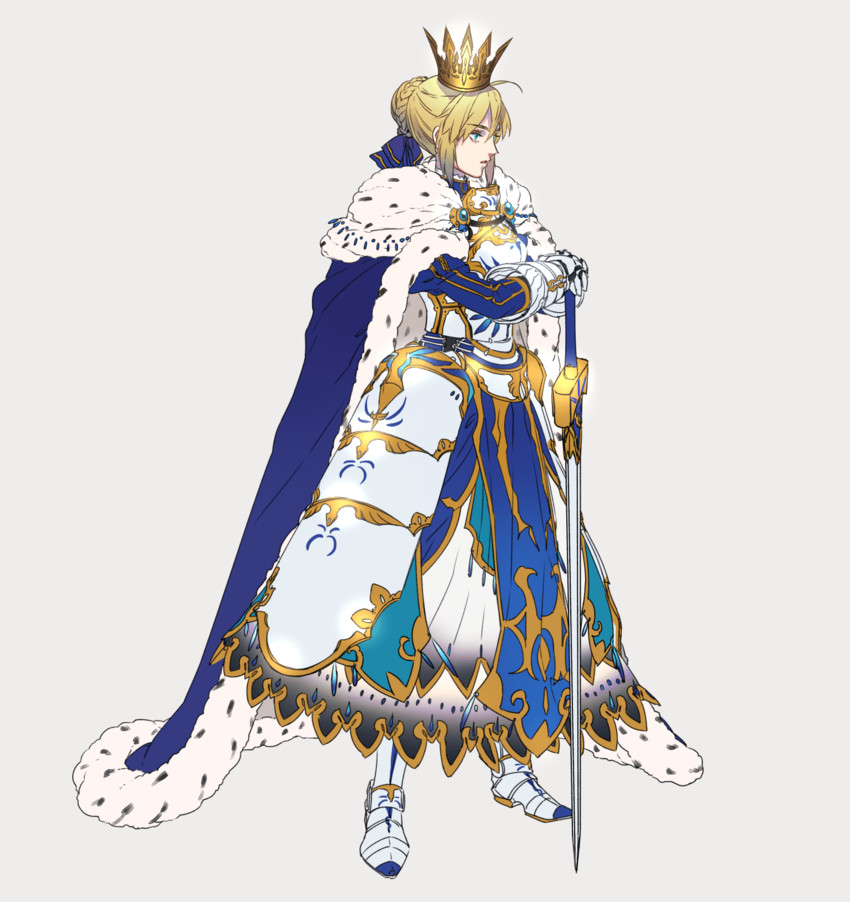 artoria pendragon and saber (fate and 2 more) drawn by tenobe