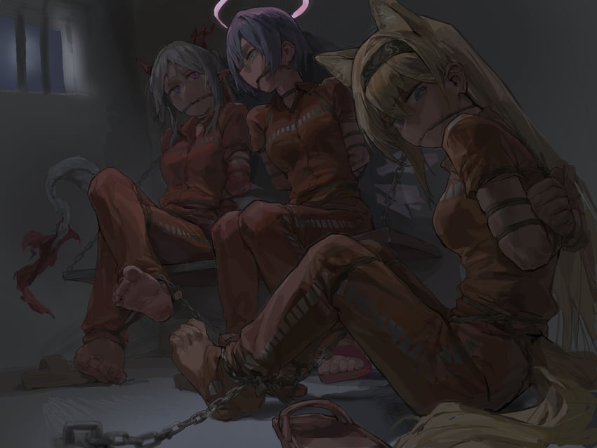 nian, horn, and spuria (arknights) drawn by a_tea