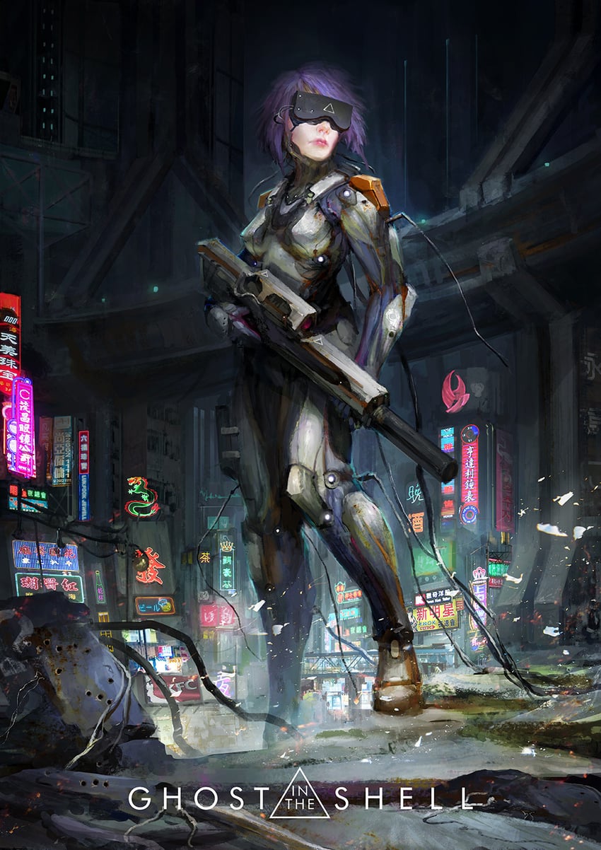 kusanagi motoko (original and 1 more) drawn by thedurianart