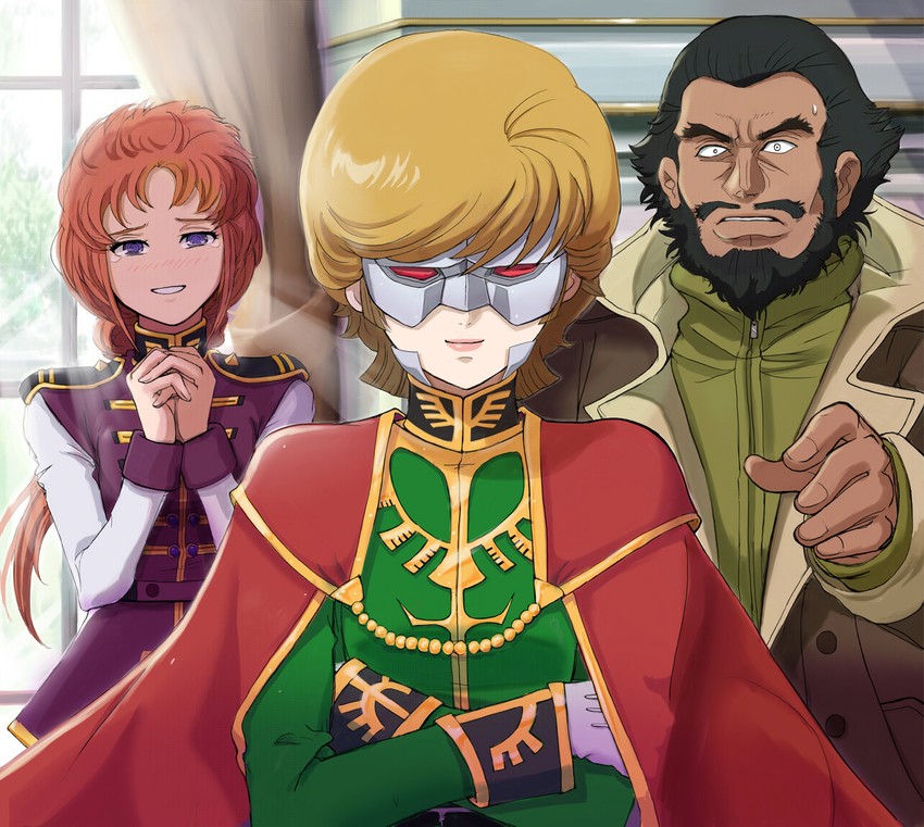 mineva lao zabi, marida cruz, audrey burne, full frontal, and suberoa zinnerman (gundam and 1 more) drawn by gacha-m