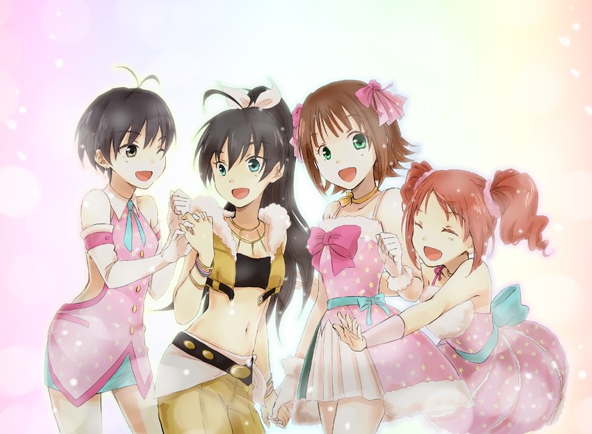amami haruka, kikuchi makoto, ganaha hibiki, and takatsuki yayoi (idolmaster and 1 more) drawn by tkns