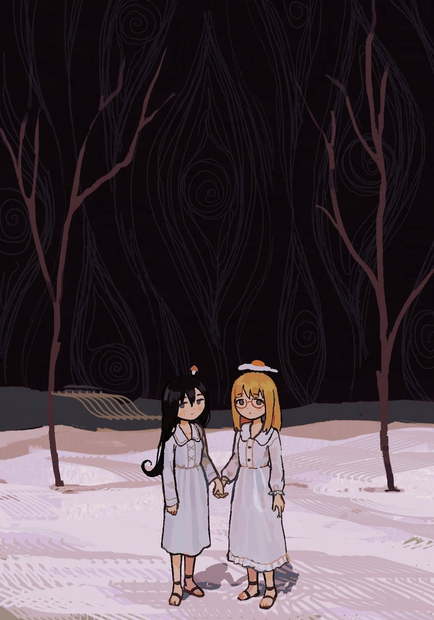 tsukishima shijima and yamashita majime (shimeji simulation) drawn by io_(onisarashi)