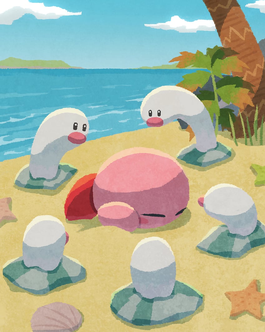 kirby and wiglett (pokemon and 2 more) drawn by miclot