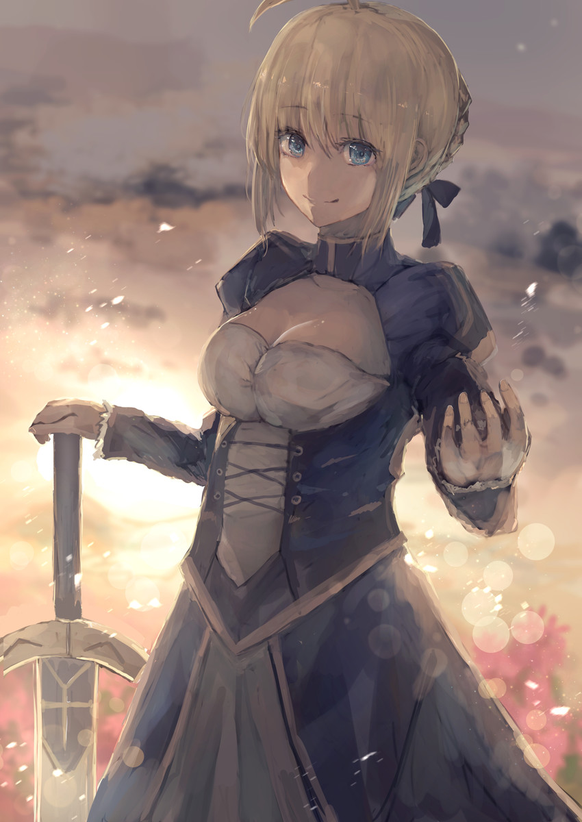 artoria pendragon and saber (fate and 1 more) drawn by misaki_nonaka