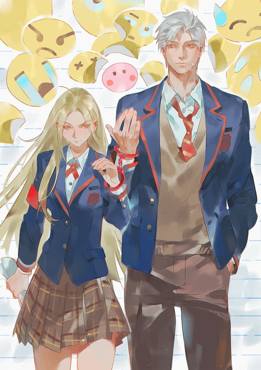 protagonist and sylus (love and deepspace) drawn by endofthepage