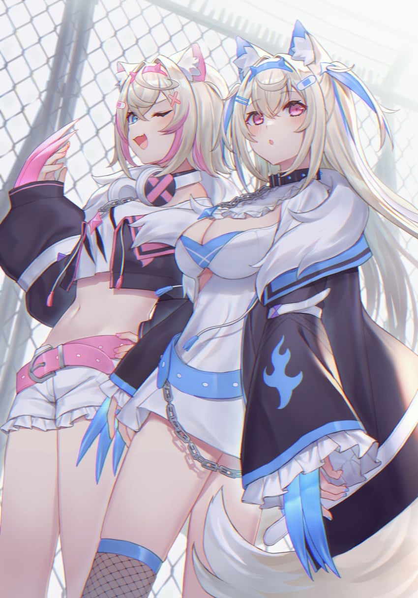 fuwawa abyssgard and mococo abyssgard (hololive and 1 more) drawn by shikinagi