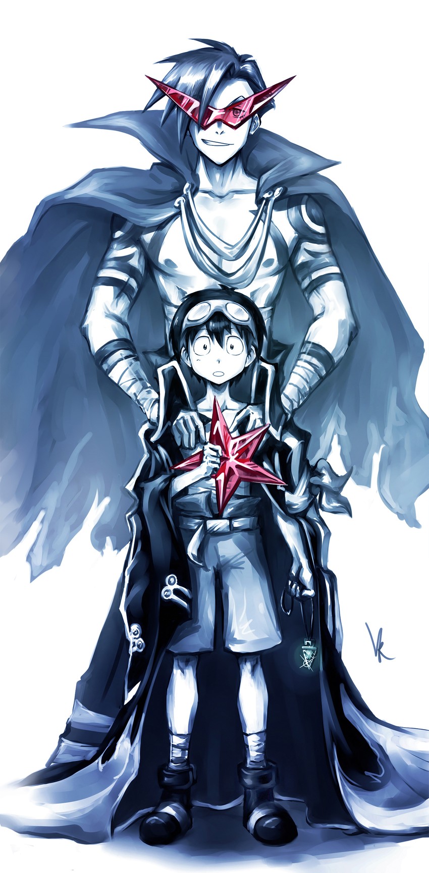 simon and kamina (tengen toppa gurren lagann) drawn by baileyley