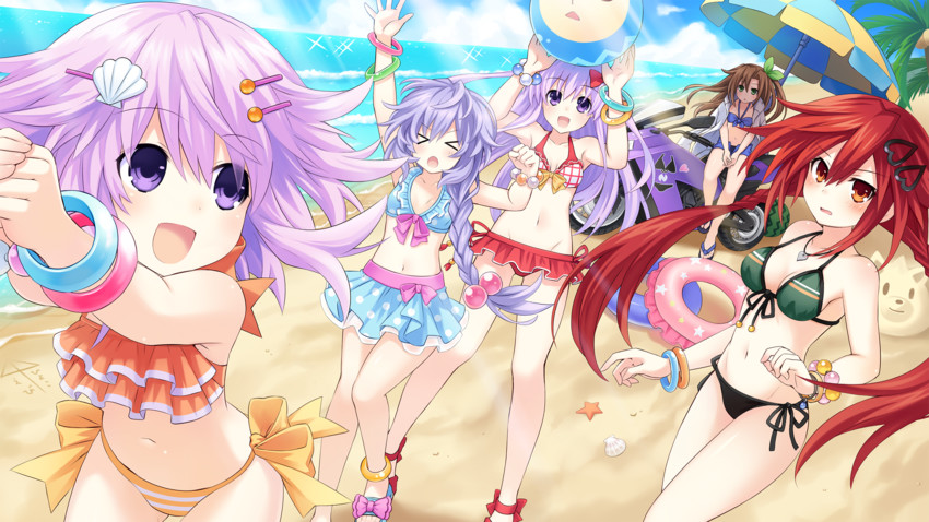 nepgear, tennouboshi uzume, if, pururut, and neptune (neptune and 1 more) drawn by tsunako