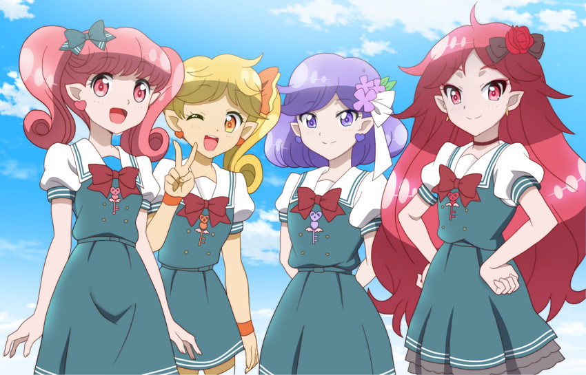 lip, himawari, rose, and sumire (sanrio and 1 more) drawn by onomekaman