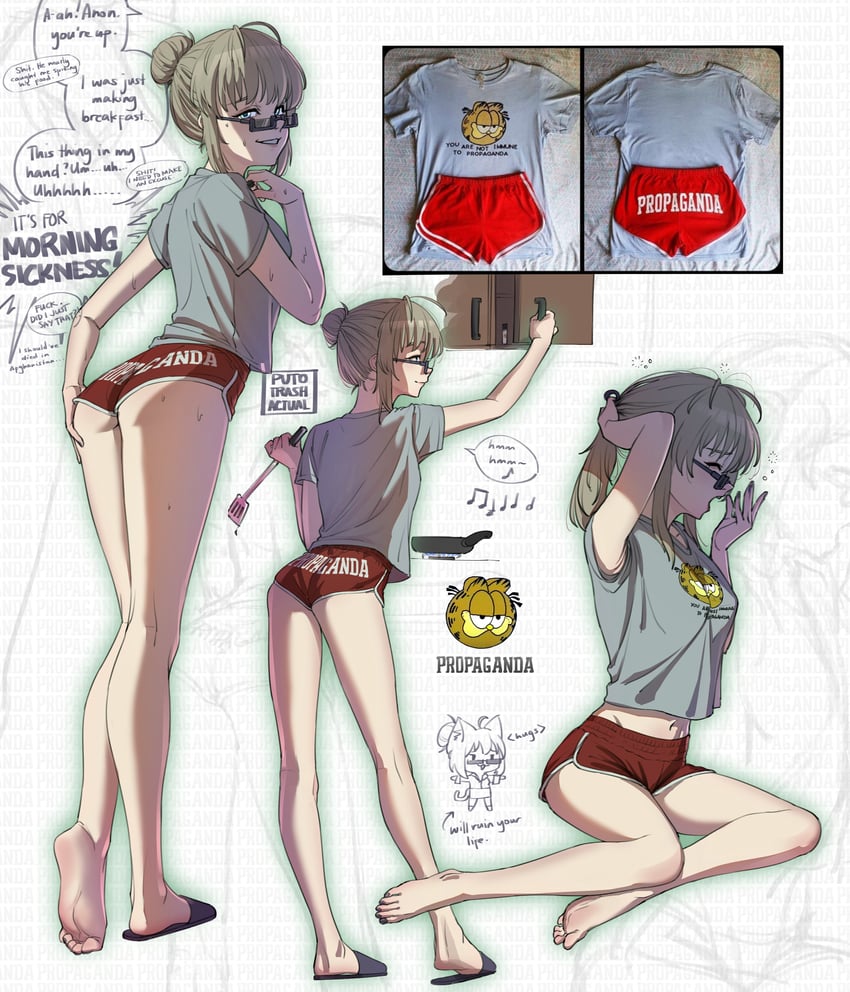 garfield (original and 1 more) drawn by puto_trash