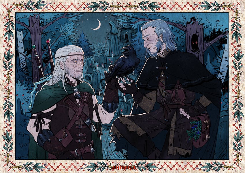 geralt of rivia and emiel regis (the witcher and 1 more) drawn by lipeka
