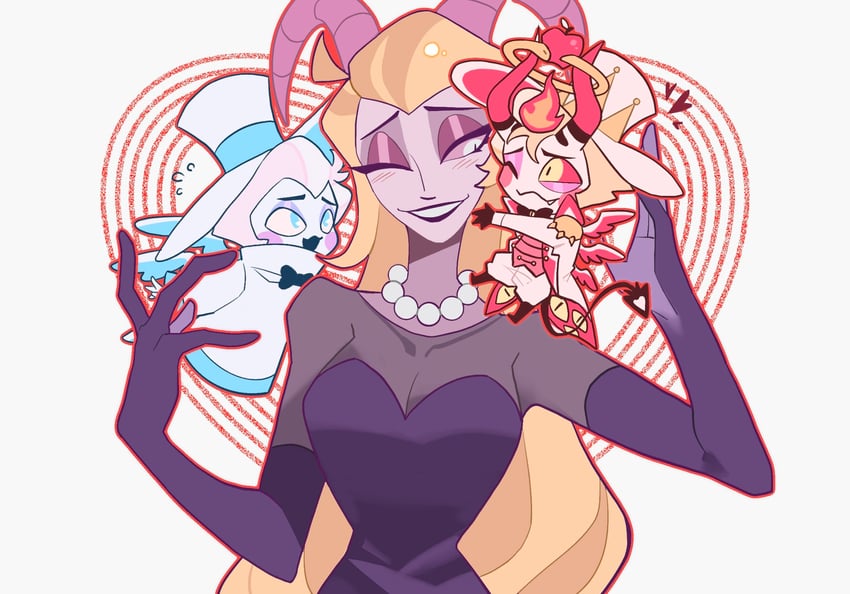 lucifer morningstar and lilith (hazbin hotel) drawn by ashleyyou7