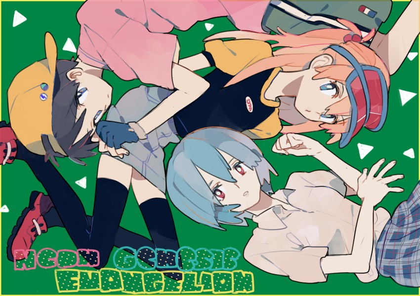 souryuu asuka langley, ayanami rei, and ikari shinji (neon genesis evangelion) drawn by pikaro