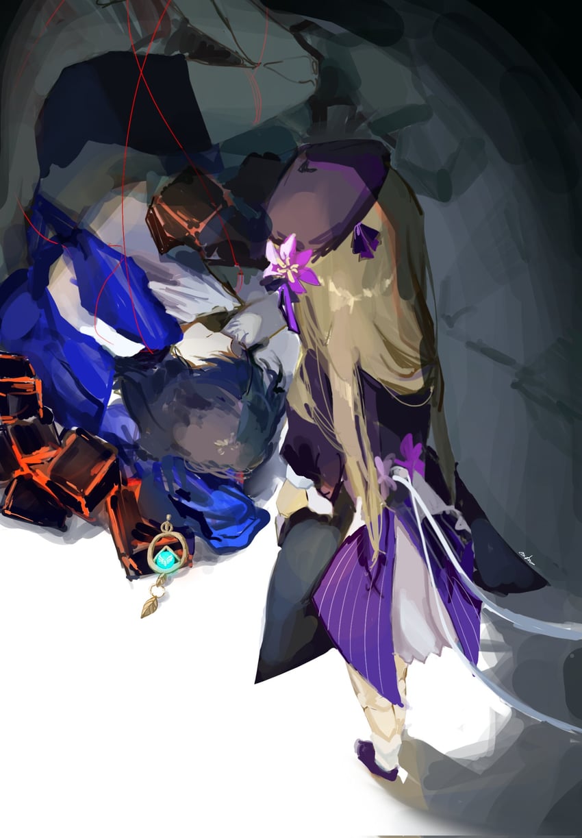 scaramouche, wanderer, and herta (genshin impact and 3 more) drawn by sungin_mugu